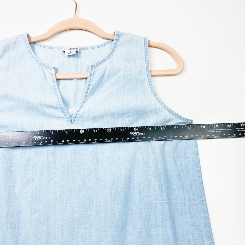J. Crew Factory Light Blue Sleeveless Scallop Hem Top - Picture 7 of 11